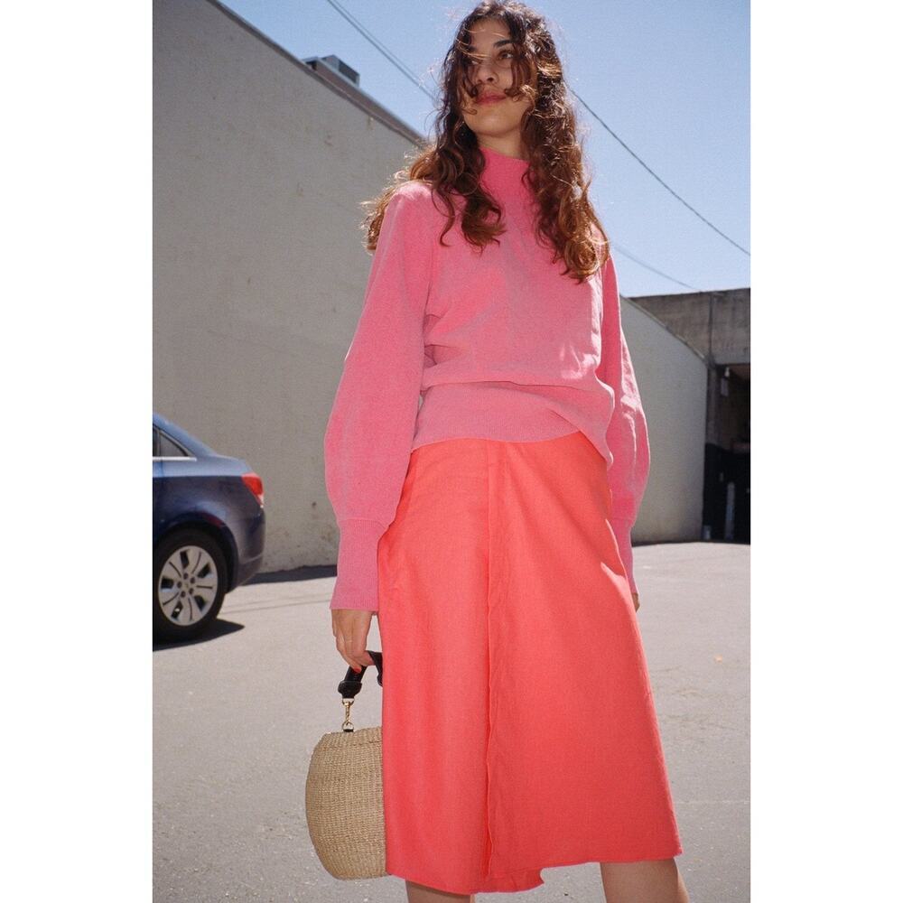 Just Female Adelet Knit Mock Neck Sweater in Rose Pink Velvet-like Soft - Picture 4 of 13
